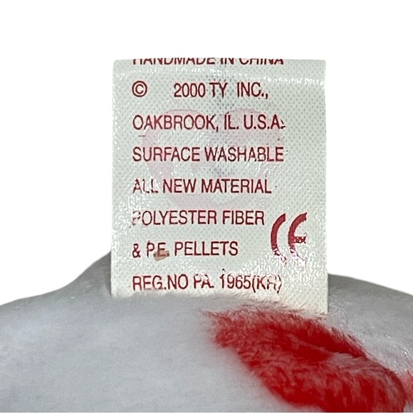 Ty Beanie Baby White Bear with Red Lips - Picture 5 of 5